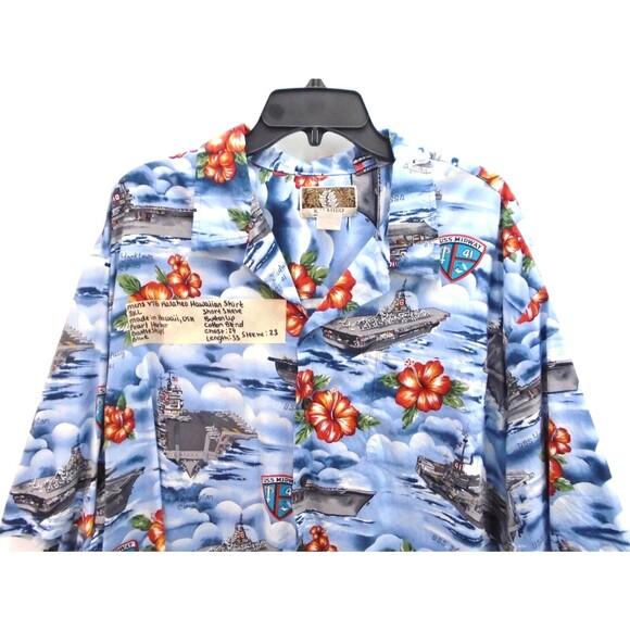 Vintage 90s Kalaheo Hawaiian Shirt Men's 3XL Pearl Harbor WWII Navy Made in USA - Picture 2 of 9